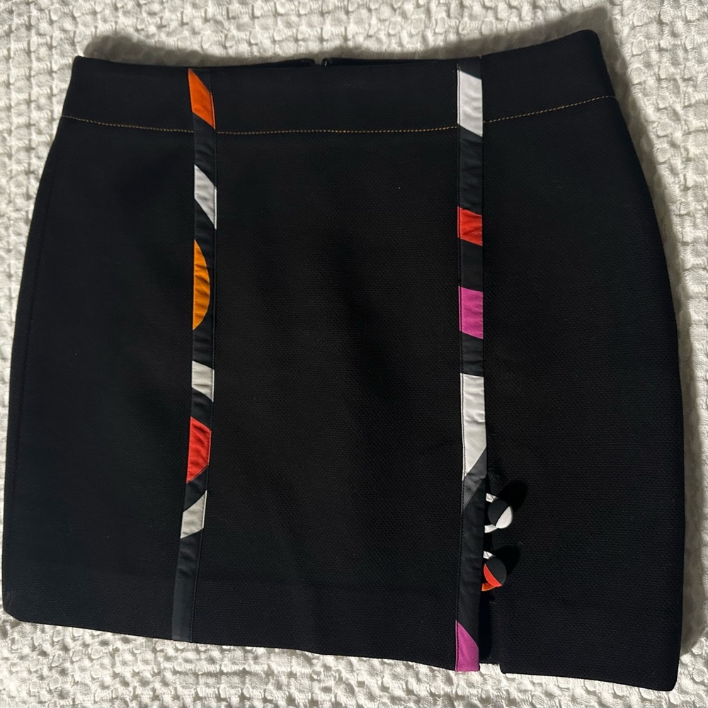 Emilio Pucci Embellished Cotton-Piqué Mini Skirt Sz 4 (36)